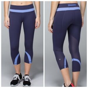 Lululemon Inspire Crop II Cadet Blue / Lullaby SZ: 6